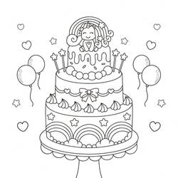 Dibujo para colorear: Pastel de Unicornio (Comida y Nutrición) #212761 - Dibujos para Colorear e Imprimir Gratis