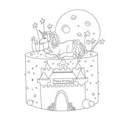 Dibujo para colorear: Pastel de Unicornio (Comida y Nutrición) #212762 - Dibujos para Colorear e Imprimir Gratis