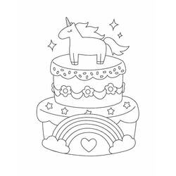 Dibujo para colorear: Pastel de Unicornio (Comida y Nutrición) #212768 - Dibujos para Colorear e Imprimir Gratis
