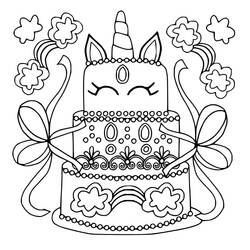 Dibujo para colorear: Pastel de Unicornio (Comida y Nutrición) #212770 - Dibujos para Colorear e Imprimir Gratis