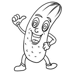 Dibujo para colorear: Pepino (Comida y Nutrición) #207529 - Dibujos para Colorear e Imprimir Gratis