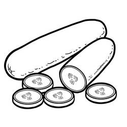 Dibujo para colorear: Pepino (Comida y Nutrición) #207542 - Dibujos para Colorear e Imprimir Gratis