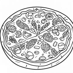 Dibujo para colorear: Pizza (Comida y Nutrición) #197399 - Dibujos para Colorear e Imprimir Gratis