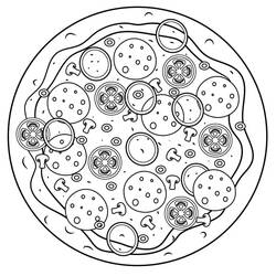 Dibujo para colorear: Pizza (Comida y Nutrición) #197401 - Dibujos para Colorear e Imprimir Gratis