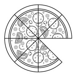 Dibujo para colorear: Pizza (Comida y Nutrición) #197406 - Dibujos para Colorear e Imprimir Gratis
