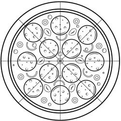 Dibujo para colorear: Pizza (Comida y Nutrición) #197407 - Dibujos para Colorear e Imprimir Gratis