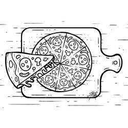 Dibujo para colorear: Pizza (Comida y Nutrición) #197408 - Dibujos para Colorear e Imprimir Gratis