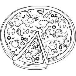 Dibujo para colorear: Pizza (Comida y Nutrición) #197410 - Dibujos para Colorear e Imprimir Gratis