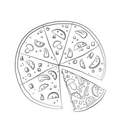 Dibujo para colorear: Pizza (Comida y Nutrición) #197411 - Dibujos para Colorear e Imprimir Gratis