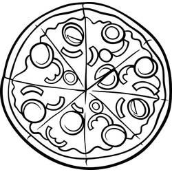 Dibujo para colorear: Pizza (Comida y Nutrición) #197413 - Dibujos para Colorear e Imprimir Gratis
