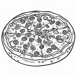 Dibujo para colorear: Pizza (Comida y Nutrición) #197416 - Dibujos para Colorear e Imprimir Gratis