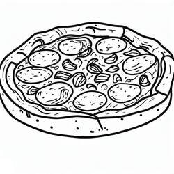 Dibujo para colorear: Pizza (Comida y Nutrición) #197419 - Dibujos para Colorear e Imprimir Gratis