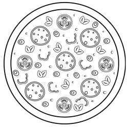 Dibujo para colorear: Pizza (Comida y Nutrición) #197420 - Dibujos para Colorear e Imprimir Gratis