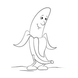 Dibujo para colorear: Plátano (Comida y Nutrición) #199032 - Dibujos para Colorear e Imprimir Gratis