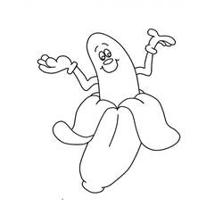 Dibujo para colorear: Plátano (Comida y Nutrición) #199033 - Dibujos para Colorear e Imprimir Gratis