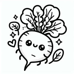 Dibujos para colorear: Rábano - Dibujos para Colorear e Imprimir Gratis