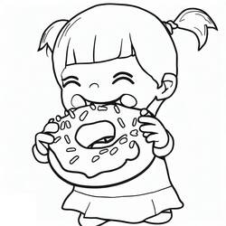 Dibujo para colorear: Rosquilla (Comida y Nutrición) #190504 - Dibujos para Colorear e Imprimir Gratis