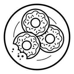 Dibujo para colorear: Rosquilla (Comida y Nutrición) #190527 - Dibujos para Colorear e Imprimir Gratis