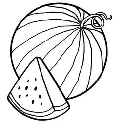 Dibujo para colorear: Sandía (Comida y Nutrición) #212558 - Dibujos para Colorear e Imprimir Gratis