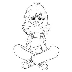 Dibujo para colorear: Sandía (Comida y Nutrición) #212560 - Dibujos para Colorear e Imprimir Gratis