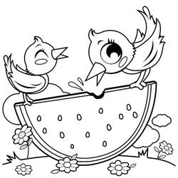 Dibujo para colorear: Sandía (Comida y Nutrición) #212569 - Dibujos para Colorear e Imprimir Gratis