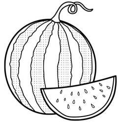 Dibujo para colorear: Sandía (Comida y Nutrición) #212573 - Dibujos para Colorear e Imprimir Gratis