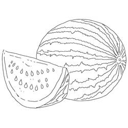 Dibujo para colorear: Sandía (Comida y Nutrición) #212576 - Dibujos para Colorear e Imprimir Gratis