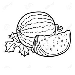 Dibujo para colorear: Sandía (Comida y Nutrición) #212581 - Dibujos para Colorear e Imprimir Gratis