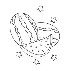Dibujo para colorear: Sandía (Comida y Nutrición) #212597 - Dibujos para Colorear e Imprimir Gratis