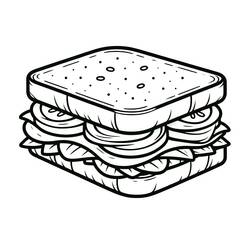 Dibujo para colorear: Sándwich (Comida y Nutrición) #211342 - Dibujos para Colorear e Imprimir Gratis
