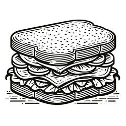 Dibujo para colorear: Sándwich (Comida y Nutrición) #211344 - Dibujos para Colorear e Imprimir Gratis