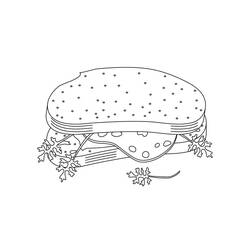 Dibujo para colorear: Sándwich (Comida y Nutrición) #211354 - Dibujos para Colorear e Imprimir Gratis