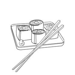 Dibujo para colorear: Sushi (Comida y Nutrición) #209225 - Dibujos para Colorear e Imprimir Gratis