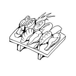 Dibujo para colorear: Sushi (Comida y Nutrición) #209226 - Dibujos para Colorear e Imprimir Gratis