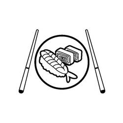 Dibujo para colorear: Sushi (Comida y Nutrición) #209230 - Dibujos para Colorear e Imprimir Gratis
