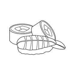 Dibujo para colorear: Sushi (Comida y Nutrición) #209231 - Dibujos para Colorear e Imprimir Gratis