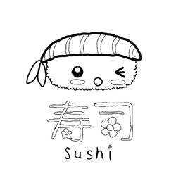 Dibujo para colorear: Sushi (Comida y Nutrición) #209232 - Dibujos para Colorear e Imprimir Gratis