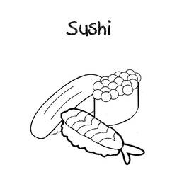 Dibujo para colorear: Sushi (Comida y Nutrición) #209236 - Dibujos para Colorear e Imprimir Gratis