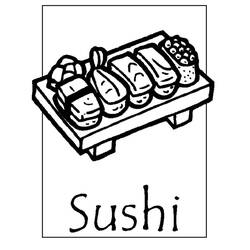 Dibujo para colorear: Sushi (Comida y Nutrición) #209238 - Dibujos para Colorear e Imprimir Gratis