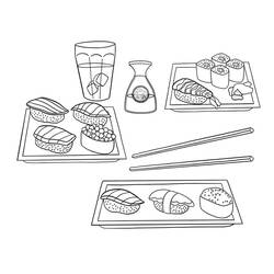 Dibujo para colorear: Sushi (Comida y Nutrición) #209242 - Dibujos para Colorear e Imprimir Gratis