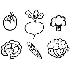 Dibujo para colorear: Verduras (Comida y Nutrición) #212121 - Dibujos para Colorear e Imprimir Gratis