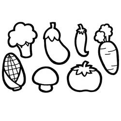 Dibujo para colorear: Verduras (Comida y Nutrición) #212125 - Dibujos para Colorear e Imprimir Gratis