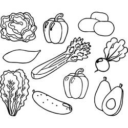 Dibujo para colorear: Verduras (Comida y Nutrición) #212142 - Dibujos para Colorear e Imprimir Gratis