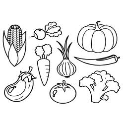Dibujo para colorear: Verduras (Comida y Nutrición) #212146 - Dibujos para Colorear e Imprimir Gratis