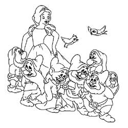 Dibujo para colorear: Blancanieves y los Siete Enanitos (Cuentos de Hadas e Historias) #133829 - Dibujos para Colorear e Imprimir Gratis