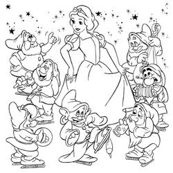Dibujos para colorear: Blancanieves y los Siete Enanitos - Dibujos para Colorear e Imprimir Gratis