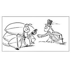Dibujo para colorear: La Cigarra y la Hormiga (Cuentos de Hadas e Historias) #191429 - Dibujos para Colorear e Imprimir Gratis