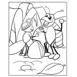 Dibujo para colorear: La Cigarra y la Hormiga (Cuentos de Hadas e Historias) #191444 - Dibujos para Colorear e Imprimir Gratis