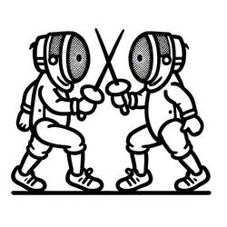 Dibujo Esgrima (Deportes) #217677 para imprimir y colorear