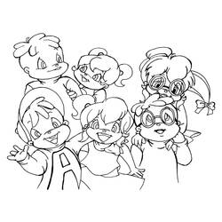 Dibujo para colorear: Alvin y the Chipmunks (Dibujos Animados y Series Animadas) #128306 - Dibujos para Colorear e Imprimir Gratis